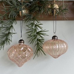 Julekugler st af 2 D8cm glas