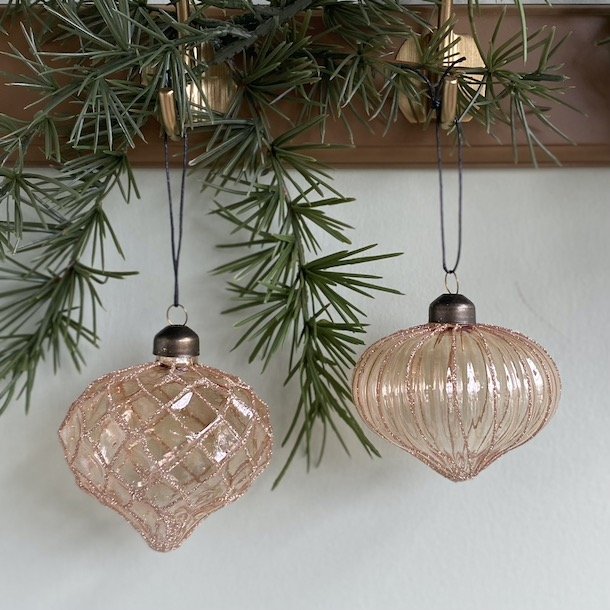 Julekugler st af 2 D8cm glas