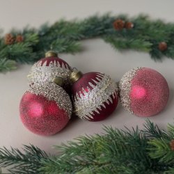 Julekugle rd glimmer glam Glas