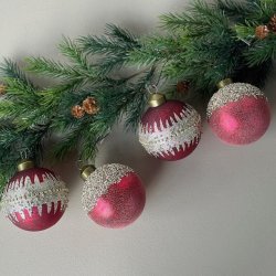 Julekugle rd glimmer glam Glas