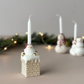 Julemand i skorsten t/kertelys 6x6x10cm keramik