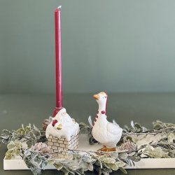 Julemand i skorsten t/kertelys 6x6x10cm keramik