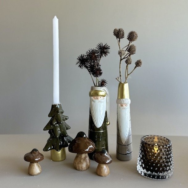 Vase julemand D4x18cm keramik