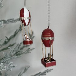 Julemand - elg i luftballon med fjeder til ophng