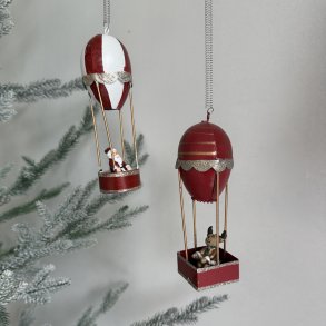 Julemand - elg i luftballon med fjeder til ophng