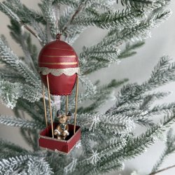 Julemand - elg i luftballon med fjeder til ophng