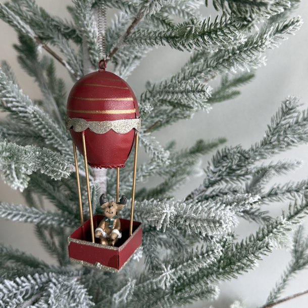 Julemand - elg i luftballon med fjeder til ophng