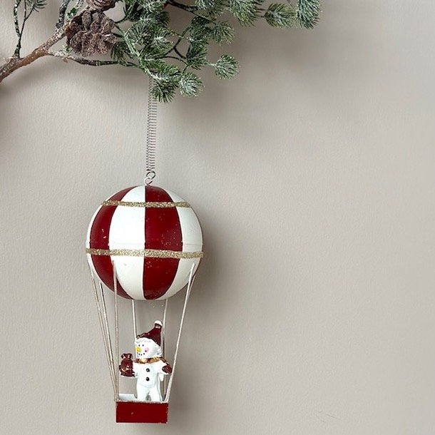 Julemand -  luftballon i fjeder metal 