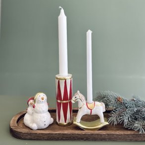 Jule lys st keramik snowman & drum - 3 dele til lys