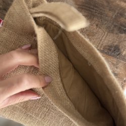 Julesok natur med juleprint H 70 cm 