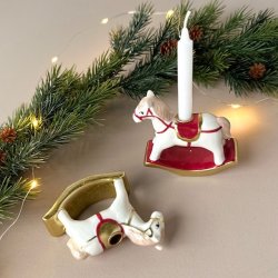 Gyngehest t/kertelys 9x3x10cm keramik 