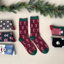 Uldstrmper med julemotiv str. 40-46