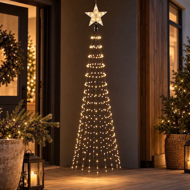 Juletr� m/370 LED 210CM - med fjernbetjening 