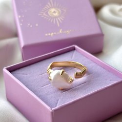 Fingerring Lorien justerbar forgyldt slv