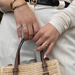 Fingerring shelly justerbar forgyldt slv