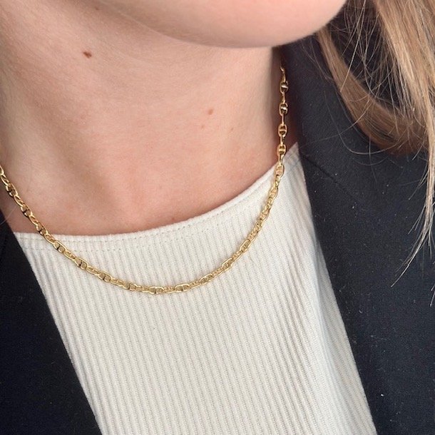 Halskde ALISON 42-60 cm forgyldt slv