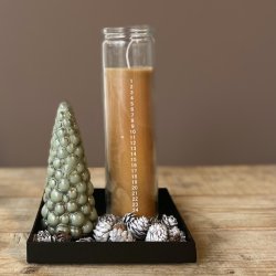 Kalenderlys i glas Dia. 6cm Camel