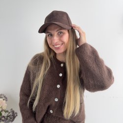 Kasket viskose brun og bordeaux 