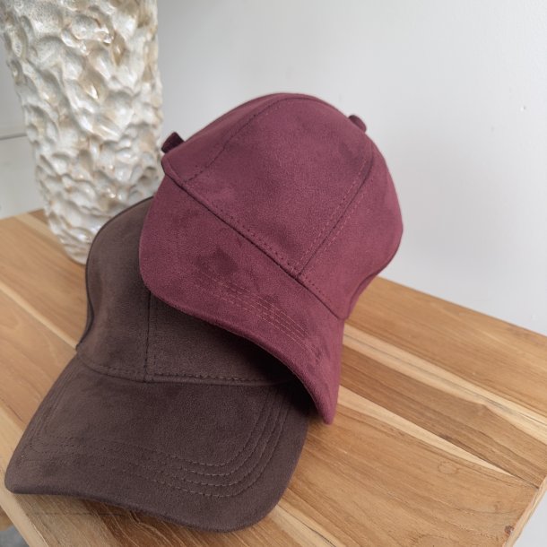 Kasket viskose brun og bordeaux 