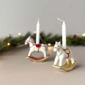 Gyngehest t/kertelys 9x3x10cm keramik 