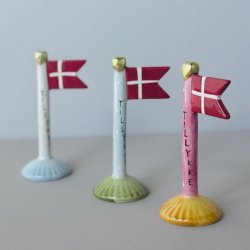  Flag lille Tillykke keramik