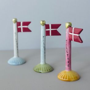  Flag lille Tillykke keramik