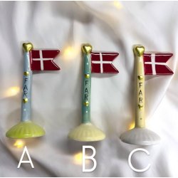 Flag lille mor og far keramik