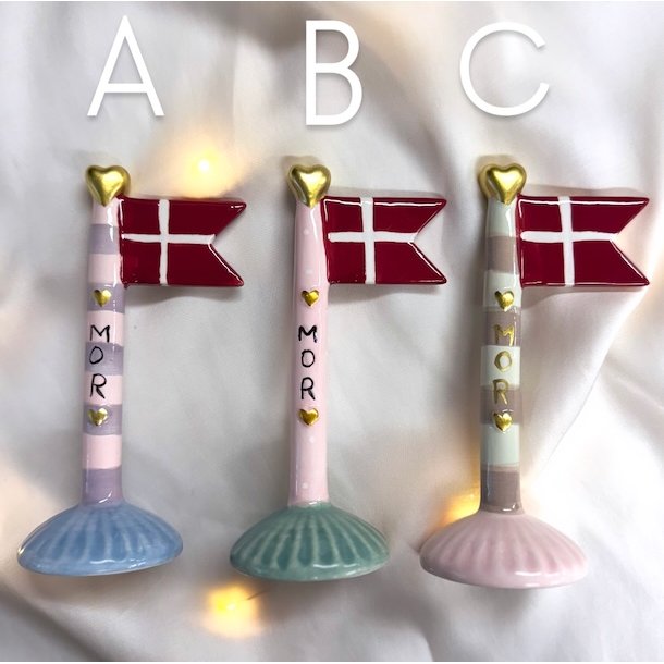 Flag lille mor og far keramik