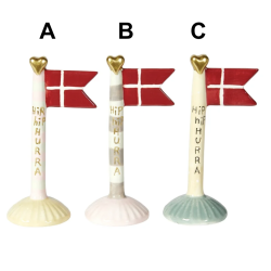 Flag lille Tillykke keramik
