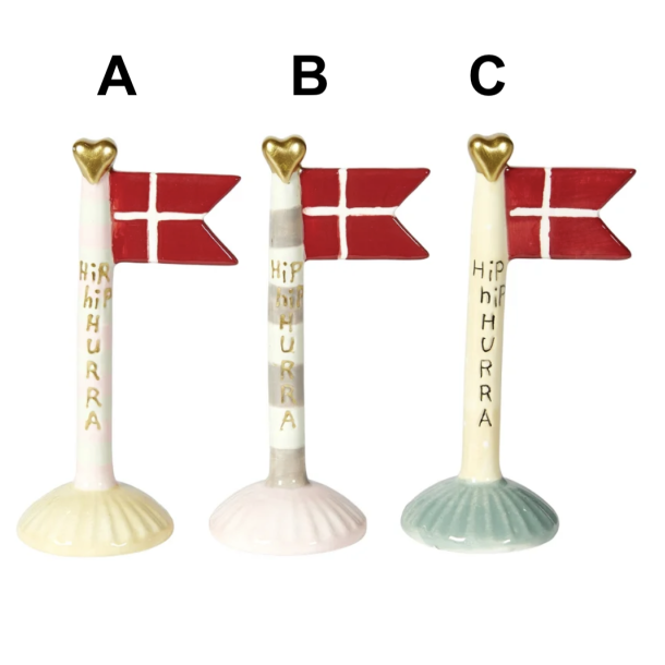 Flag lille Tillykke keramik