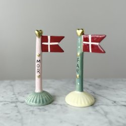 Flag lille mor og far keramik