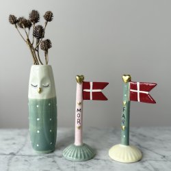 Flag lille mor og far keramik