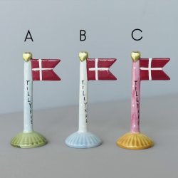  Flag lille Tillykke keramik