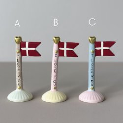 Flag lille I love you  Keramik