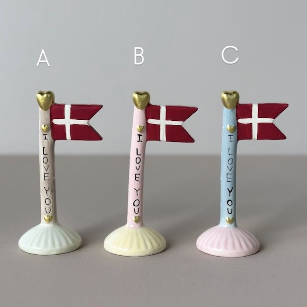 Flag lille I love you  Keramik