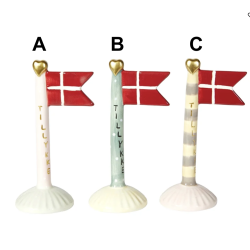 Flag lille Tillykke keramik