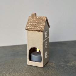 Hus fyrfadslys keramik