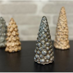 Juletr keramik grn H 13,5 cm