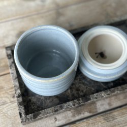 Krukke med lg keramik gr. rund 10.5x10 cm