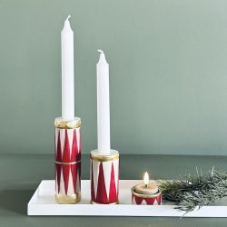 Lysestage/vase tromme D5x16cm keramik 