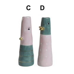 Vase ansigt med nb keramik lilla