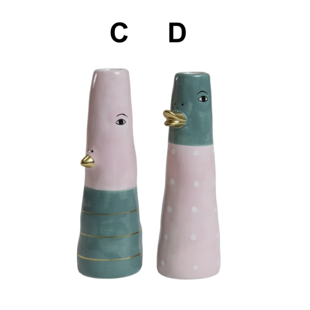 Vase ansigt med nb keramik lilla