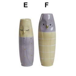 Vase ugle ansigt keramik 