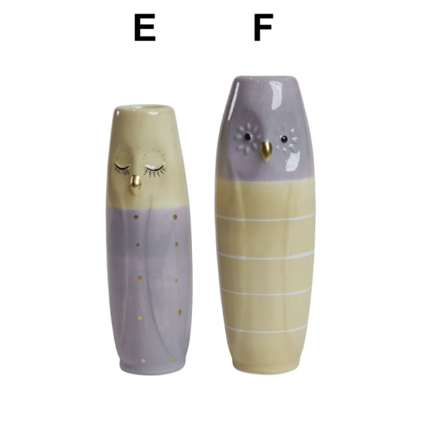 Vase ugle ansigt keramik 