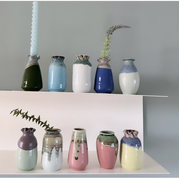 Vase Midi keramik fuld glace 10-12 cm