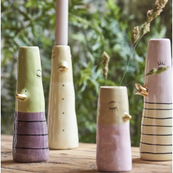 Vase ansigt med nb keramik lilla