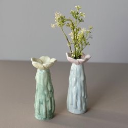 Vase blomst H 15cm keramik