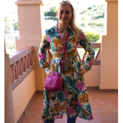 Kjole med blomster str. S-XXL