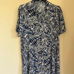 Skjortekjole Emma leaf viskose str. M-4XL