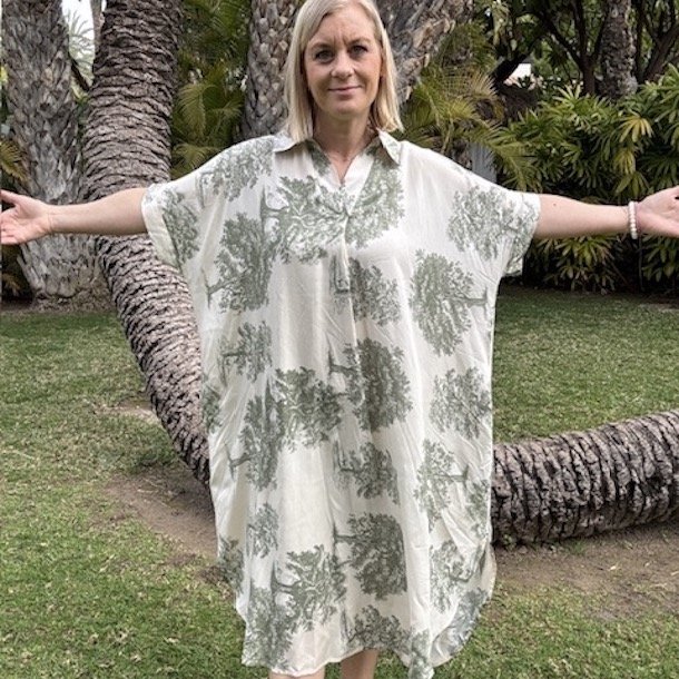 Kjole med lommer viskose s-XL